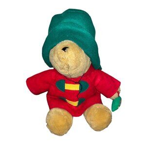 Vintage 17" Holiday PADDINGTON BEAR Christmas Tree Ornament Sears 1997 Red Coat